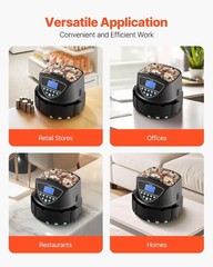 Electronic USD Coin Counter & Sorter Machine up to 300 Coins/Min VEVOR Upgraded