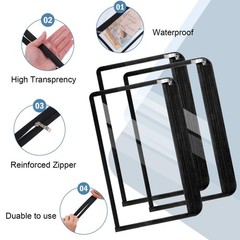 16 Pieces Clear Zipper Pouches Pencil Pouches PVC Makeup Pouch Envelopes Fold…