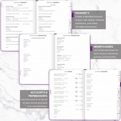 End of Life Planner 8.5”x11” in Purple | Comprehensive Final Arrangements Binder