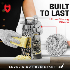 NoCry Premium Cut Resistant Gloves Food Grade — Level 5 Protection; Ambidextrous