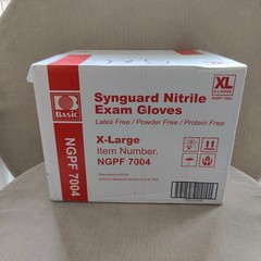 Synguard Blue Nitrile Exam Gloves | Latex Free & Powder Free | NGPF 7004 | XL