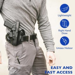 DeSantis Thumb Break Scabbard – OWB Gun Holster for Men and Women, Leather Be…