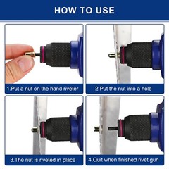 WORKPRO 220PCS Metric Rivet Nuts Zinc Plated Steel Flat Head Threaded Insert Nut