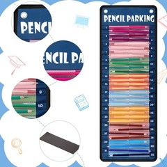 Fuutreo Pencil Parking Pocket Chart Dispenser Organizer Holder Blue