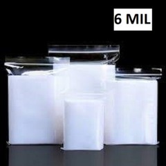 Clear Zipper Plastic Zip Lock Re-Sealable Top Reclosable Poly Bags 6Mil 6-MIL