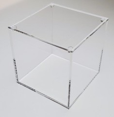 T’z Tagz Clear Acrylic Display Box 6‑Sided w/ Fitted Lid–Storage Organizer Case
