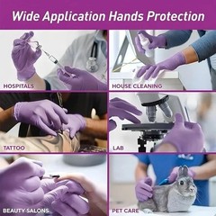 10-100 Fuchsia Nitrile Disposable Gloves Latex-Free for Kitchen, Cleaning, Salon