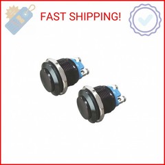 2PCS 19mm Momentary Horn Push Button Switch- 12V SPST 1NO Round Starter Power Sw