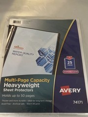 Clear High-Capacity Sheet Protectors Hold 50 Sheets HW 25 Pages Avery 74171