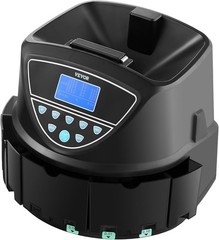 VEVOR USD Coin Sorter Counter Wrapper Roller 300 Coins/min 5 Tubes LCD Display