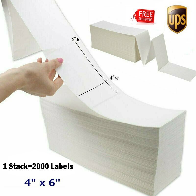 Fanfold 4″x6″ Direct Thermal Shipping Blank Label Perforated Adhesive Zebra 2844