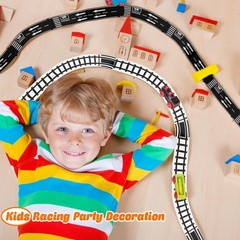 10 Rolls Kids Road Tape Set Highway Road Tape Traffic Track Railway Tape Blac…