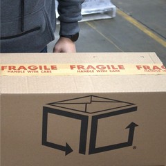 10 Rls Wolverine Fragile Printed Kraft Gummed Tape 2.75″ x 150 Yards 5.5 Mil