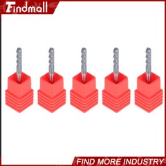 5 PCS 1/8″ 4 Flute 1-1/2″ Overall Length Ball Nose Carbide End Mill