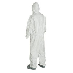 DuPont TY122S Tyvek 400 Coverall Attached Hood Boots White Case 25 L, XL, 2X