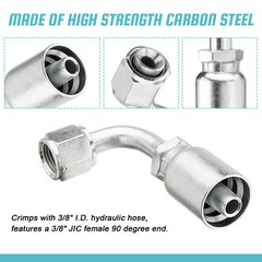 10 Pack 3/8″ JIC 37° Female 90° Elbow Hydraulic Hose Fittings For 3/8″ I.D. Hose