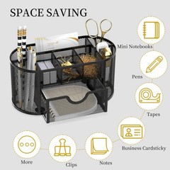 SUPEASY Mesh Desk Organizer, Accessories & Workspace Obsidian Black