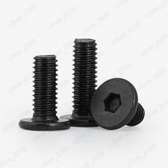 Black 304 Stainless Steel Hex Socket Utrathin Flat Head Screws M2/M3/M4/M5/M6