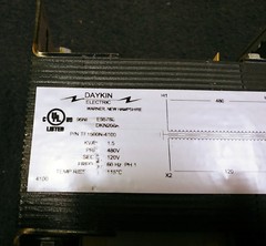 Daykin OMDGTA-03 Transformer Disconnect 1500VA 480/120V