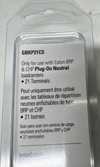 Eaton GBKP21CS 21 Terminal Ground Bar For Plug On Neutral Loadcenters BRP & CHP