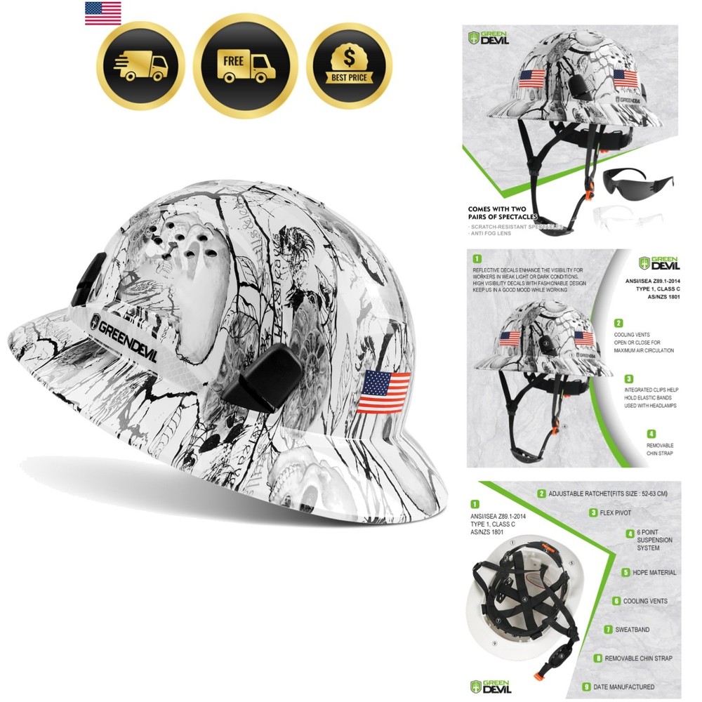 Full Brim Hard Hat Vented Construction Safety Helmet OSHA Approved Cascos De …