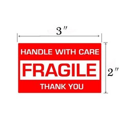 500 Fragile Stickers 2×3 Fragile Labels Sticker Handle With Care Mailing Label