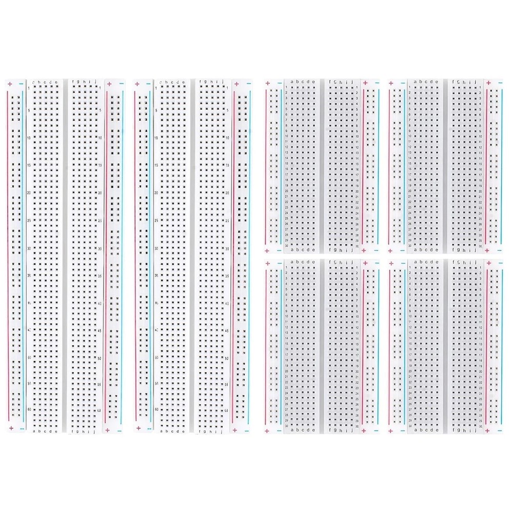 Breadboard, 6PCS Bread Board, Breadboard Kit Includes 2PCS 830 Point + 4PCS 400