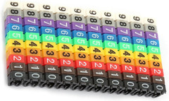Wire Number Labels, 0.2 X 0.1In Colorful Wire Number Tube Cable Marker, Digital