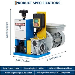 Electric Wire Stripping Machine 0.06″-1″ Portable Industrial Wire Stripping Tool