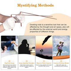 99.9% Pure Copper Dowsing Rods Kit- 2PCS 11.8 * 5.12 Inch Divining Rods+ gold