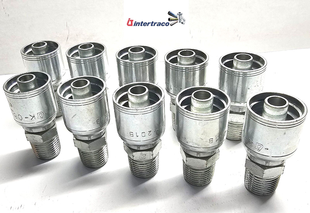 10 PK MP-08-08, 1/2″ Hose x 1/2″ NPTF Male Pipe Hydraulic Hose Fittings HY