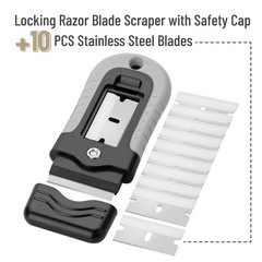 Bates- Razor Blade Scraper, Grey, Locking Scraper Set with Light Grey