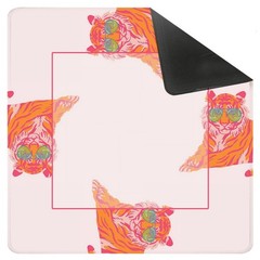 Preppy Pink and Orange Tiger Mahjong Mat for Table 31.5 X 31.5 in, Mahjong Gi…