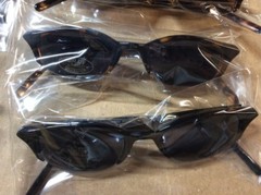 ASSORTED BOX OF SUNGLASSES SUN GLASSES SET OF 9 GLASS COLORED SMALL LENS