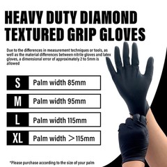 Heavy Duty Nitrile Disposable Gloves 10 Mil Diamond Texture 10 Boxes Size XL
