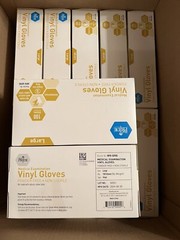 Medpride Medical Vinyl Examination Gloves, Latex Free-Pack of 10-LARGE-1000total