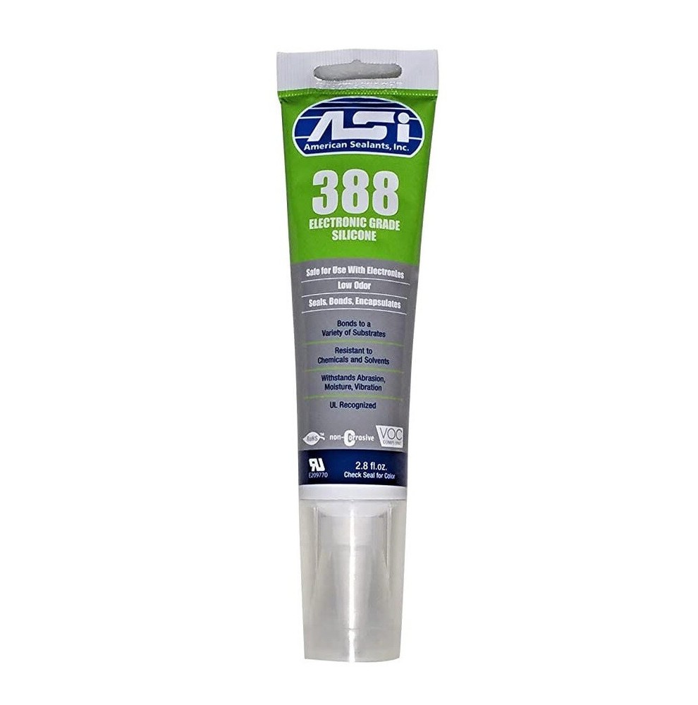 ASI 388 Clear Electronic Grade Silicone – 2.8 oz Squeeze Tube