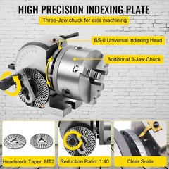 BS-0 Precision Dividing Head With 5″ 3-jaw Chuck STRUCTUAL DURABILITIES NEWEST