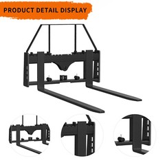 45″ Pallet Fork Frame 2500LBS W/ 42″ Fork Blades for Loaders Tractors Skid Steer