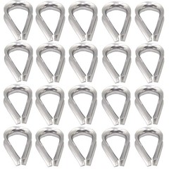 20Pcs 1/4” M6 Stainless Steel Thimble for Diameter Wire Rope Cable Thimbles Rig