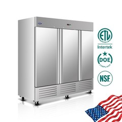 81″ W Commercial Fridge 72Cu.ft Stainless Steel, Fan Cooling, Digital Thermostat