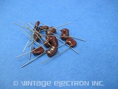 (10) SAHA Silver Mica Radial Capacitors: 510pF x 500VDC, 5% (DM-15)