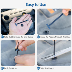 100 Pcs Nylon Universal Cable Tie Buckle for Car – Self-Locking and Easy Install