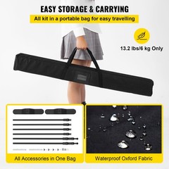 8x10Ft Banner Stand Heavy-Duty Backdrop Stand Telescopic Adjustable Repeat Step
