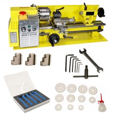 Erie Tools 7×14 Mini Metal Bench Top Variable Speed Lathe and Carbide Cutter Kit
