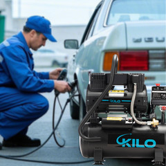 2 Gallon 1.0HP Oil-Free Air Compressor, 100PSI 65dB Quiet for Tire Inflation