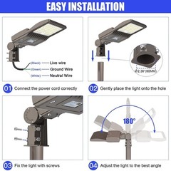 LED Street Lights Shoebox Parking Lot Lighting 200W IP65 Outdoor Yard Flood Lamp