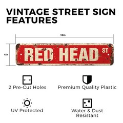 RED HEAD Vintage Style Rustic Street Sign Metal hair redhead dye beautician