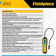 Fieldpiece DRX3 All-in-One Digital Refrigerant Combustible Gas Leak Detector A2L