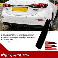 Smoked Lens LED Rear Bumper Reflector Lights Compatible with Mazda 3 5 6, 201…